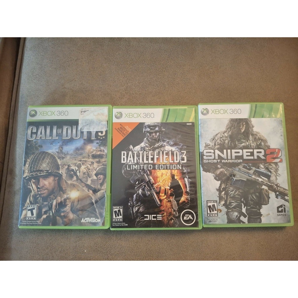 Call of Duty 3, Battlefield 2 And Battlefield 3. (XBox 360 Game Lot)